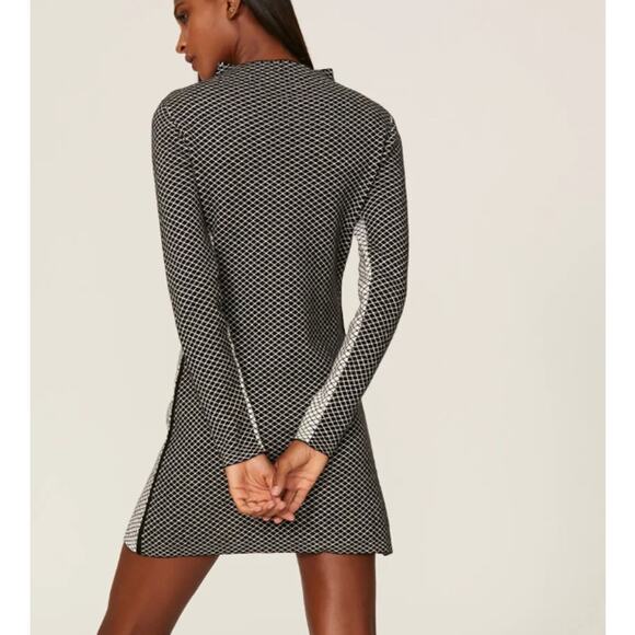 Victor Glemaud Cashmere Checked Mini Sweater Dress MEDIUM Knit Designer $450 - Picture 4 of 10